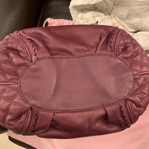 🎉FINAL PRICE🎉NWOT Juicy Couture Plum Quilted Leather Satchel, Artistic Details - Picture 7 of 14